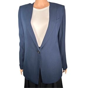 🪣🧽 Armani Collezioni Italian Classic Navy Blazer Lightweight Size 10